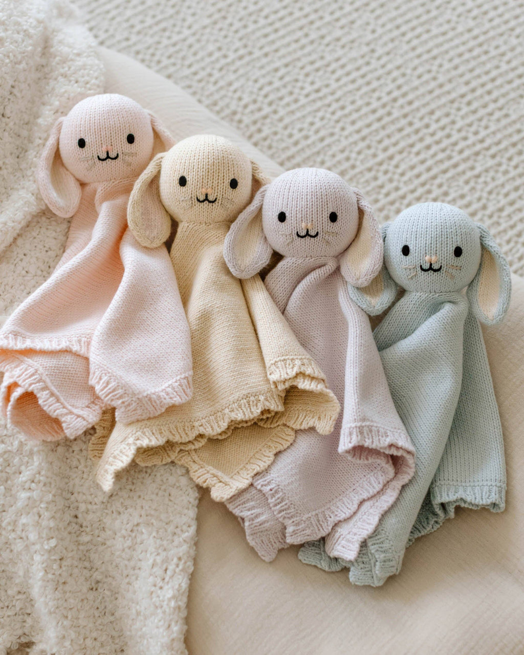 Cuddle + Kind Organic Cotton Baby Bunny Lovey (Blush)