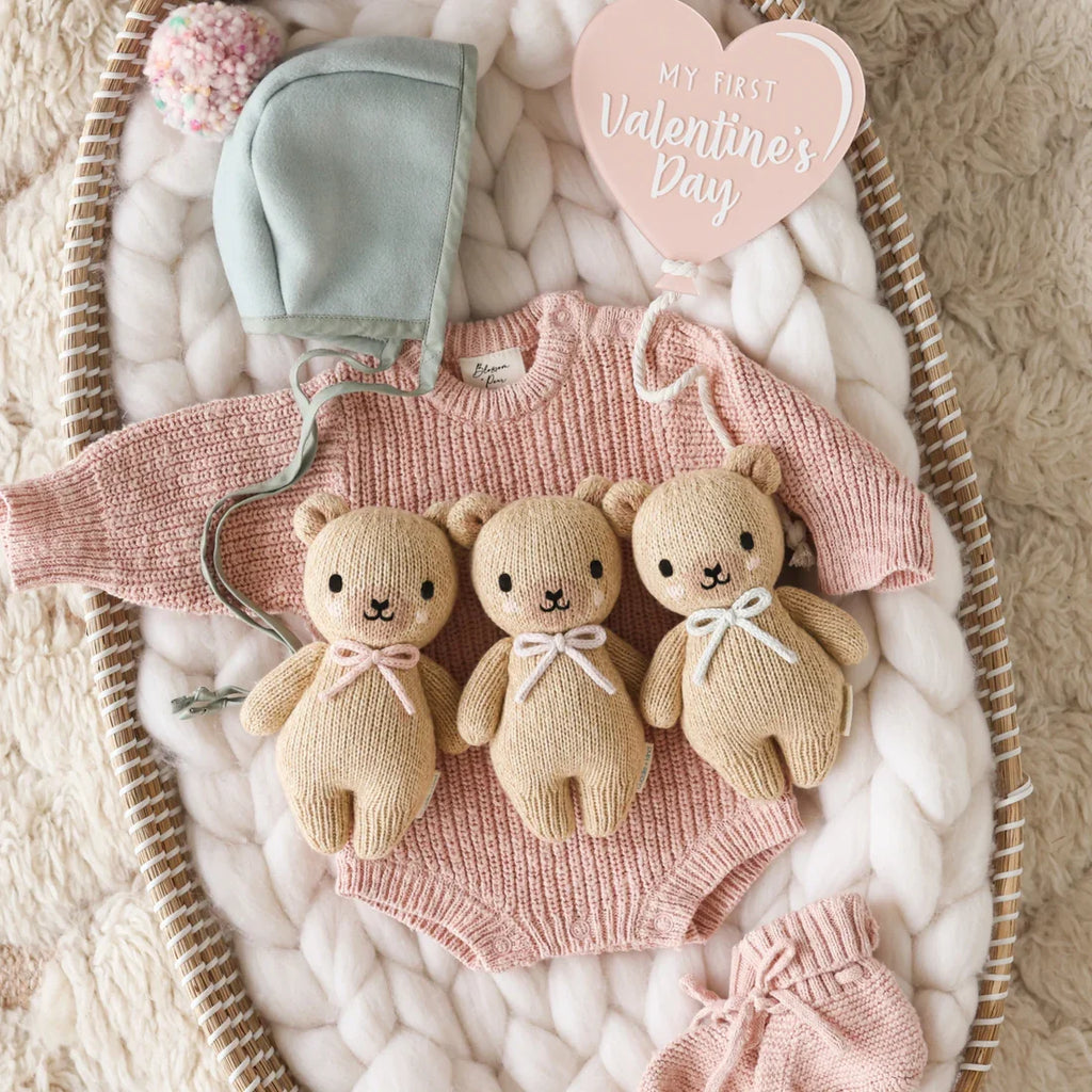 Cuddle + Kind Baby Honey Bear (Robin’s Egg Blue Bow)