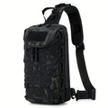 MOLLE Shoulder Bag – Large Capacity Tactical Chest Pack, Waterproof Nylon EDC Crossbody Bag for Hiking, Cycling, Fishing & Camping, Multi-Compartment, Adjustable Strap