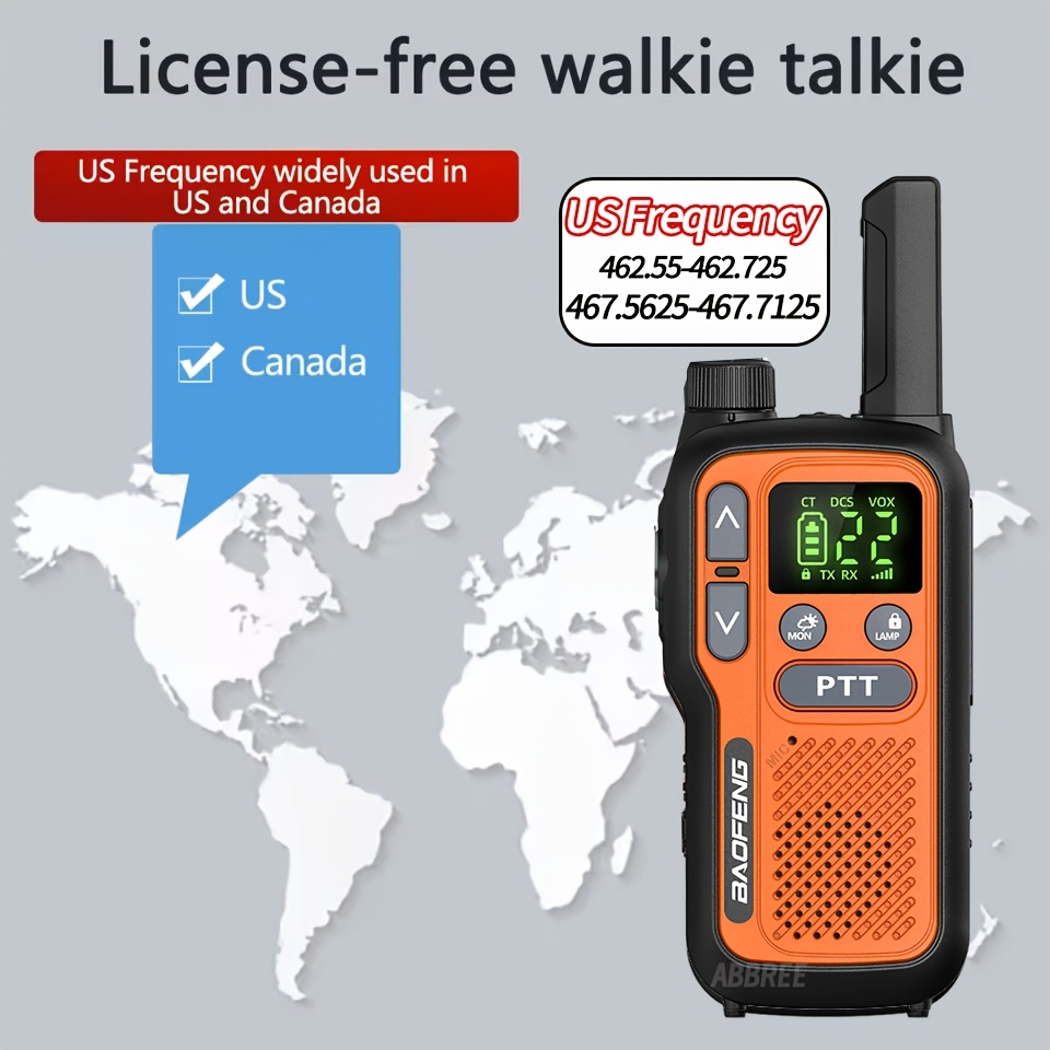 Long Range Walkie Talkies for Adults, BAOFENG 22 FRS Channels LCD Display VOX Hands-Free, USB-C Rechargeable Li-ion Battery, 2-3 Mile Range, for Hiking Camping Family Outdoor Emergency