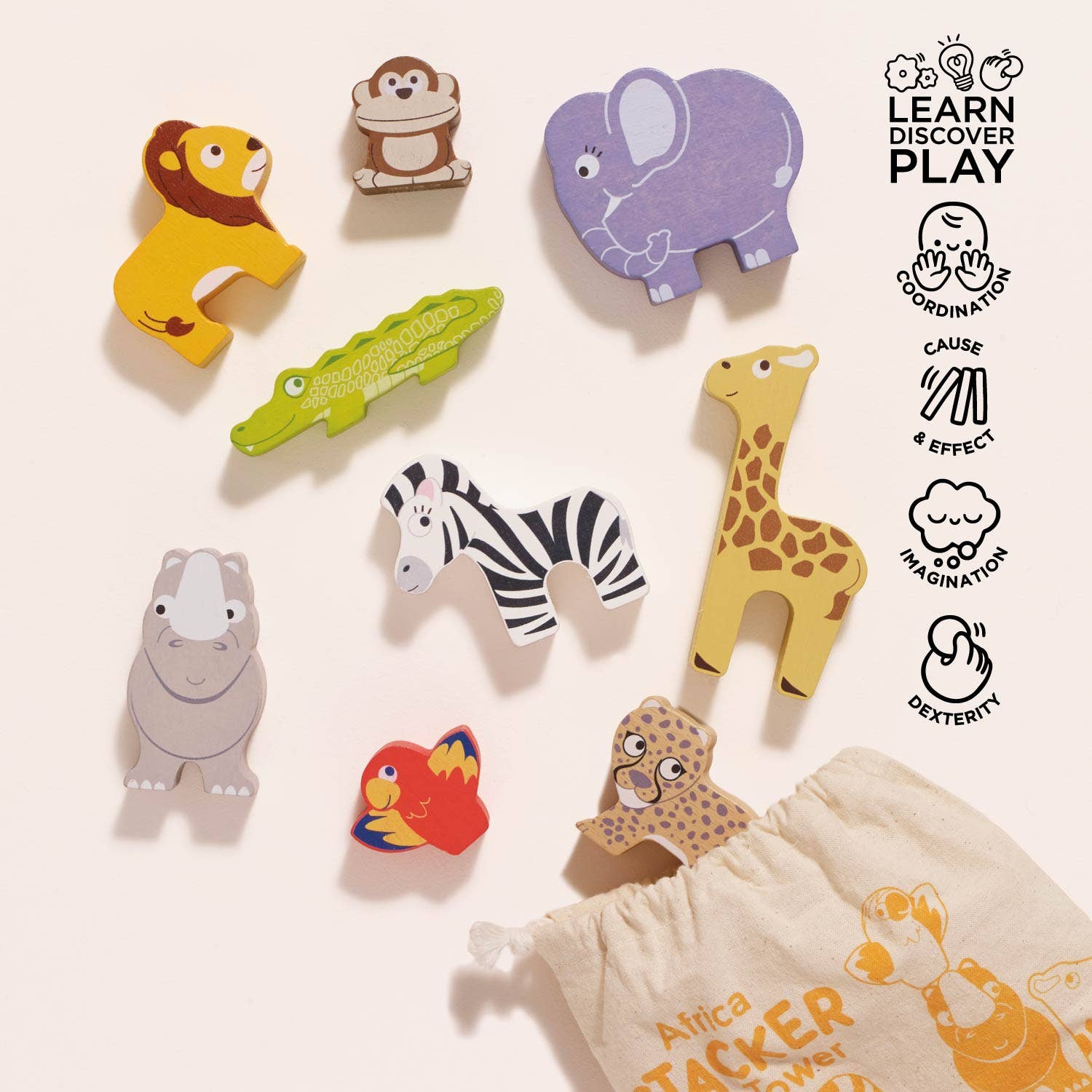Africa Stacking Animals & Bag