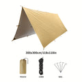 Camping Sunshade Tarp Multi-Function Sun Shelter Canopy - 19 Hanging Points or 6 Tie-Down Points, 300x300cm & 300x400cm, Waterproof Shade Cloth for Hiking Mountaineering Camping Travel Outdoor Party
