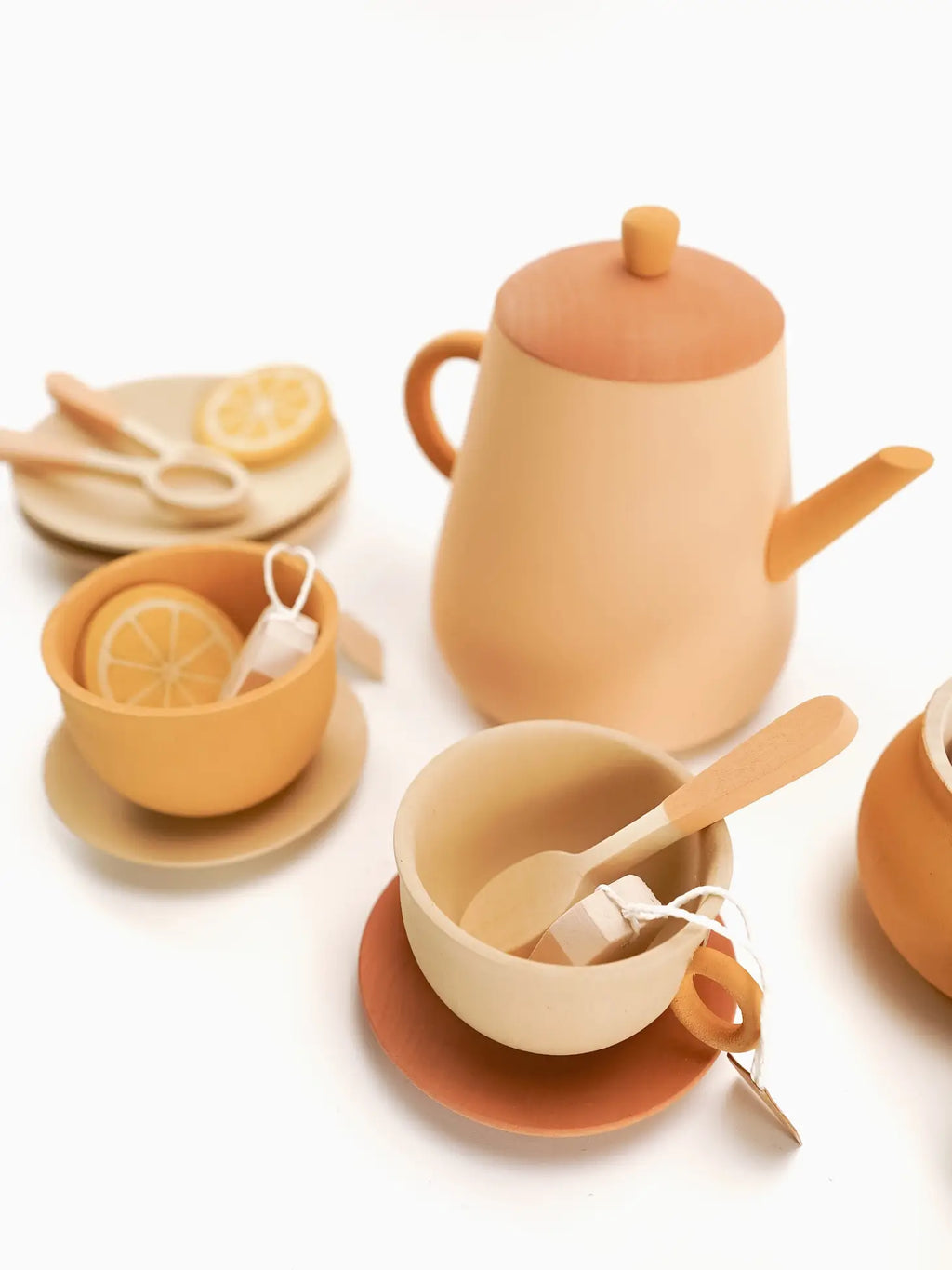 Sabo Concept Handmade Wooden Tea Set - Flower