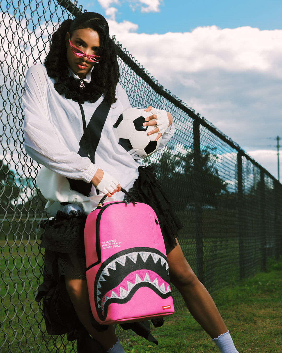 SHARK CENTRAL EMBROIDERED EFFECT BACKPACK