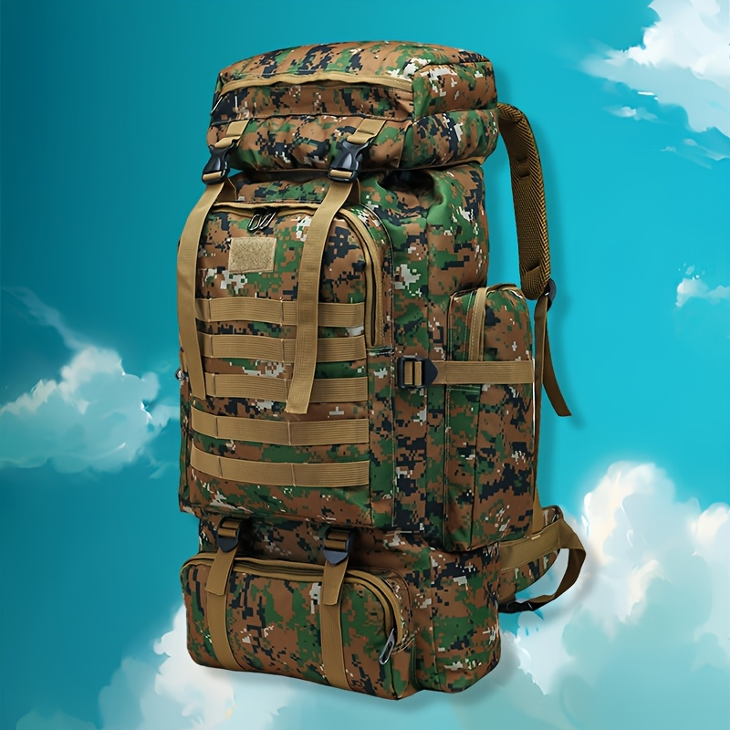 Military Hiking Backpack 80L – Tactical 3-Day Assault Pack Oxford Fabric DIY System for Camping Hunting Travel Unisex