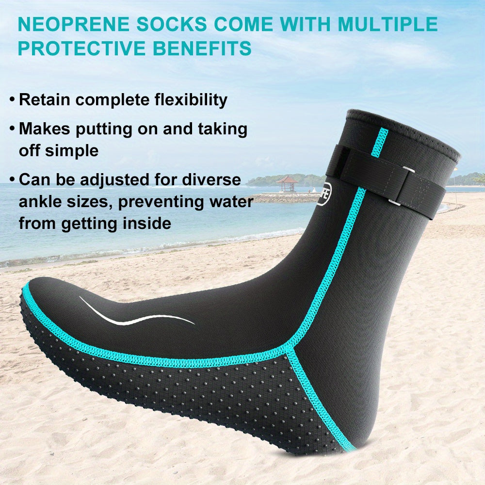 Neoprene Wetsuit Socks 3.5mm – High & Low Cut Water Booties, Non-Slip Anti-Abrasion for Diving Snorkeling Kayaking Beach Volleyball Surfing, S-XXL