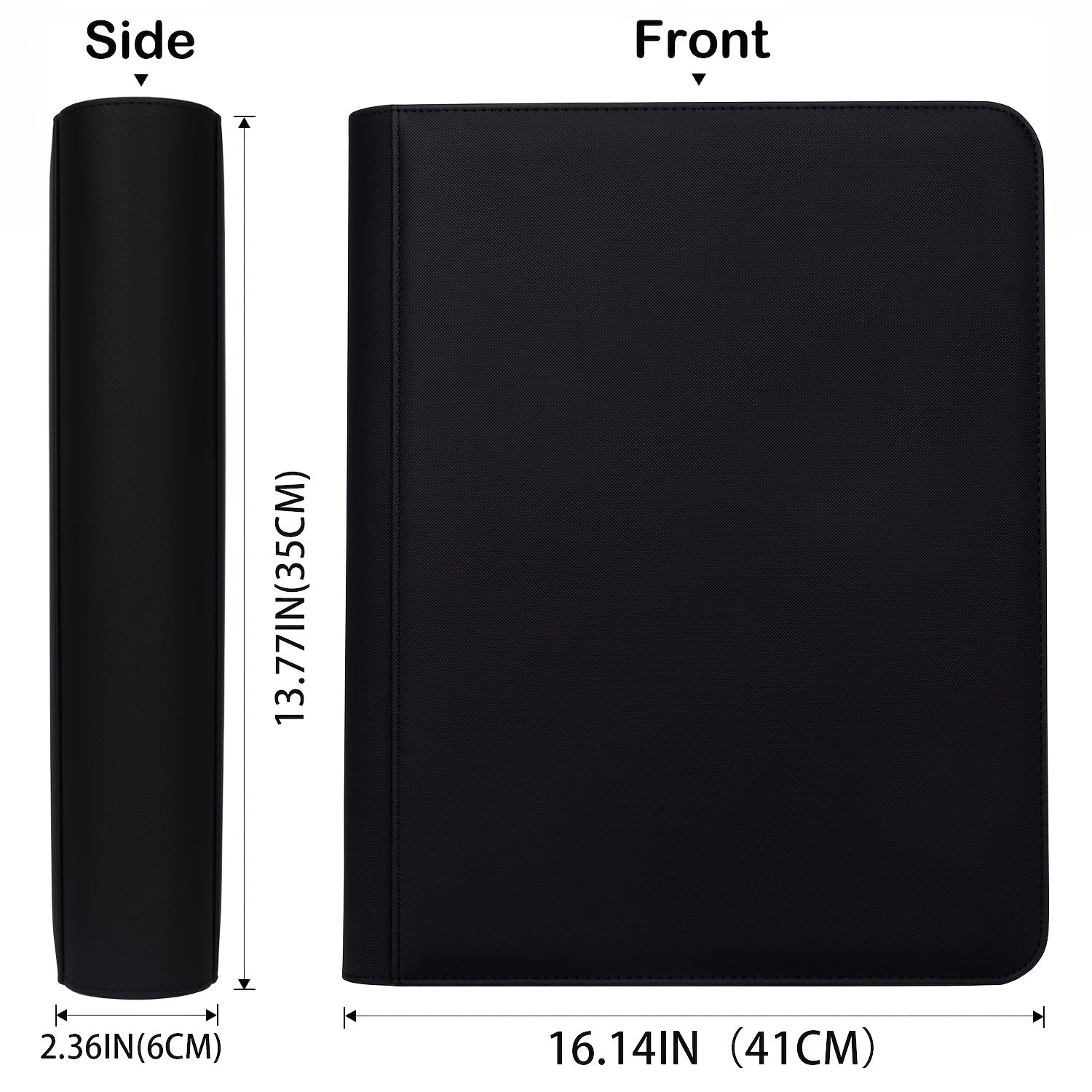 Trading Card Binder 9-Pocket Top Loader Album Holder 288 Cards Double-Sided Display Storage Carrying Case Fits 3x4 Top Loaders for PTCG MTG Pokemon Sports Cards Baseball Football Basketball Black