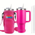 40oz Tumbler with Handle and Straw – Insulated Stainless Steel Water Bottle, Leak-Proof Lid, Cup Holder Friendly, 34H Cold / 8H Hot, Carrier Bag Included, Gift for Women & Men, 5 Colors (Sports, Gym, Travel)