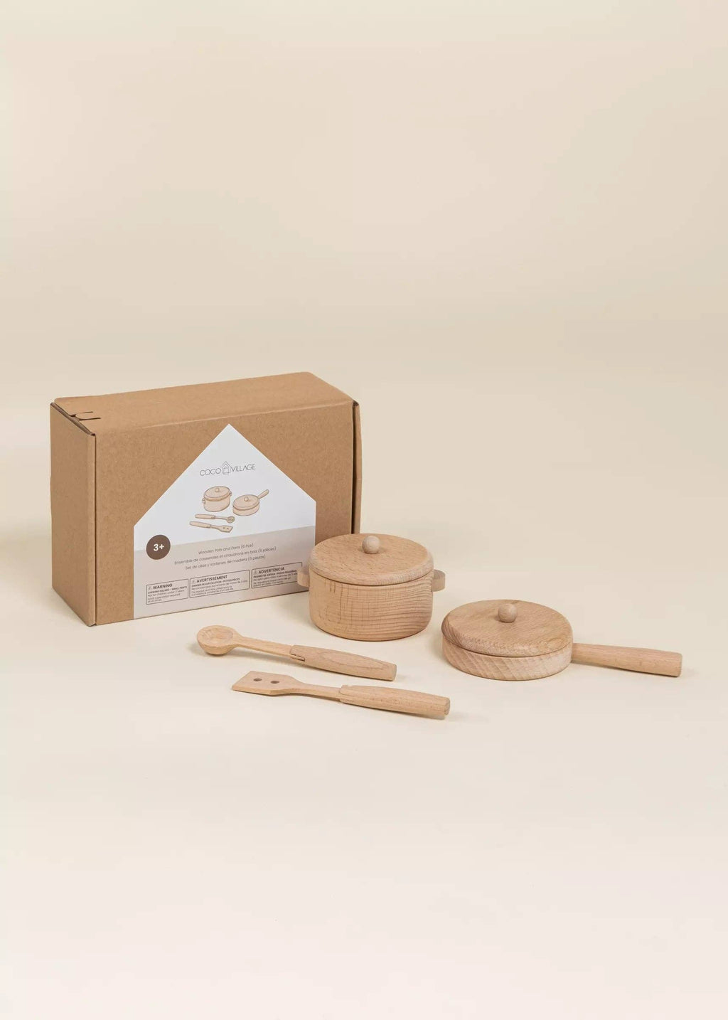 Wooden Pots and Pans Playset (6 Pcs)