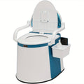 Portable Camping Toilet with Backrest – 350lb Capacity, 6-8 Gal Detachable Bucket, Anti-Slip Base, Built-in TP Holder & Phone Shelf – Lightweight Commode for RV, Boat, Travel & Medical Use