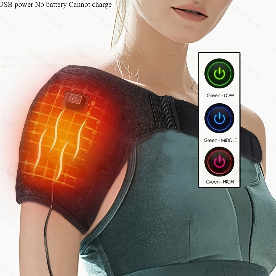 Heated Shoulder Massager with 3 Vibration Modes – USB Rechargeable, Wireless, Heat Therapy Neck Shoulder Wrap, Gift for Men Women Seniors