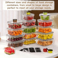 Sealed Food Storage Containers with Lids - Microwave Safe Outdoor Picnic Lunch Box Set for Salads, Fruits, Vegetables & Sandwiches, Durable Leak-Proof Meal Prep Containers, Available in 24/40/48pc Sets
