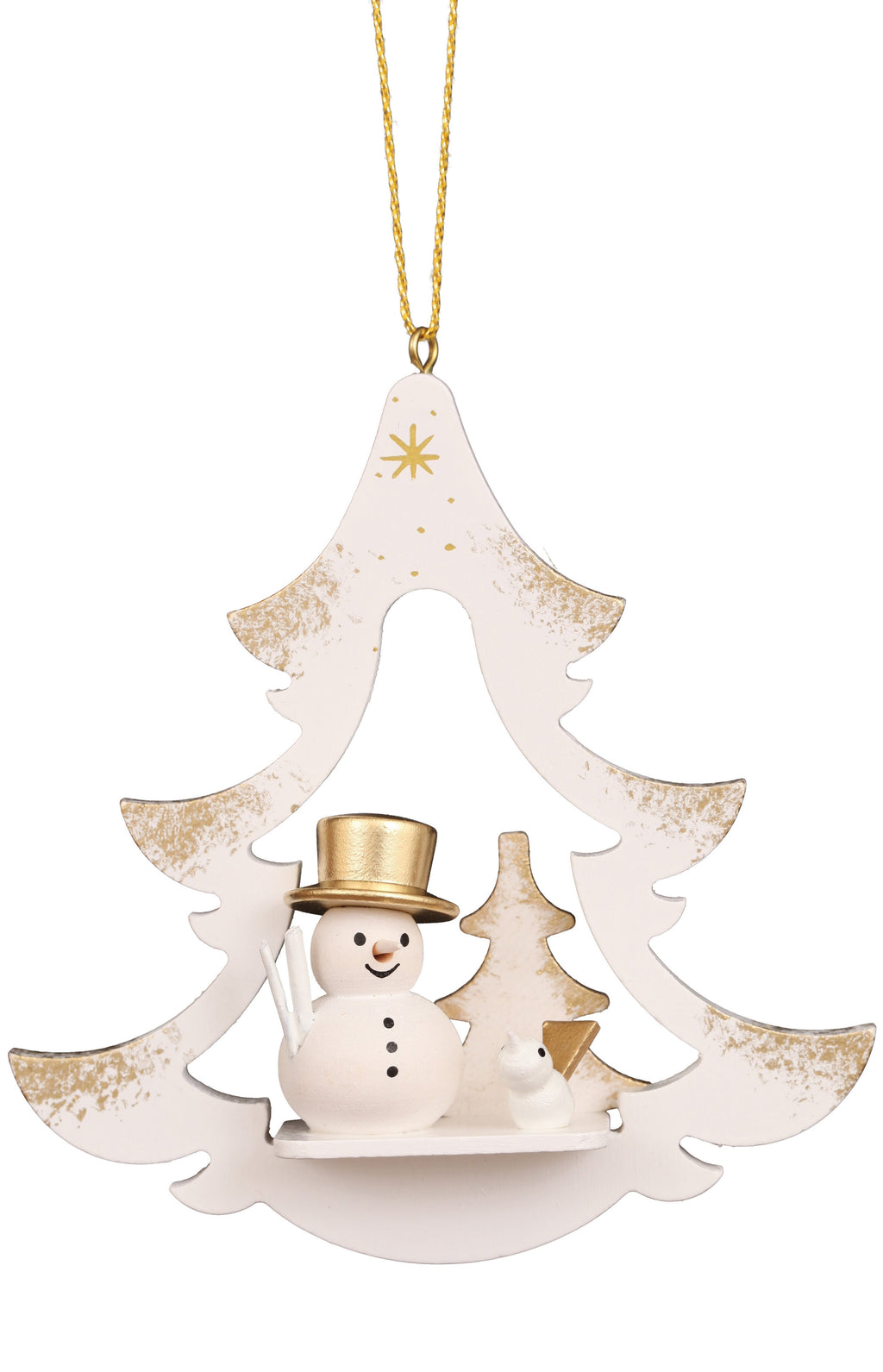 Christian Ulbricht Ornament - White Tree with Snowman