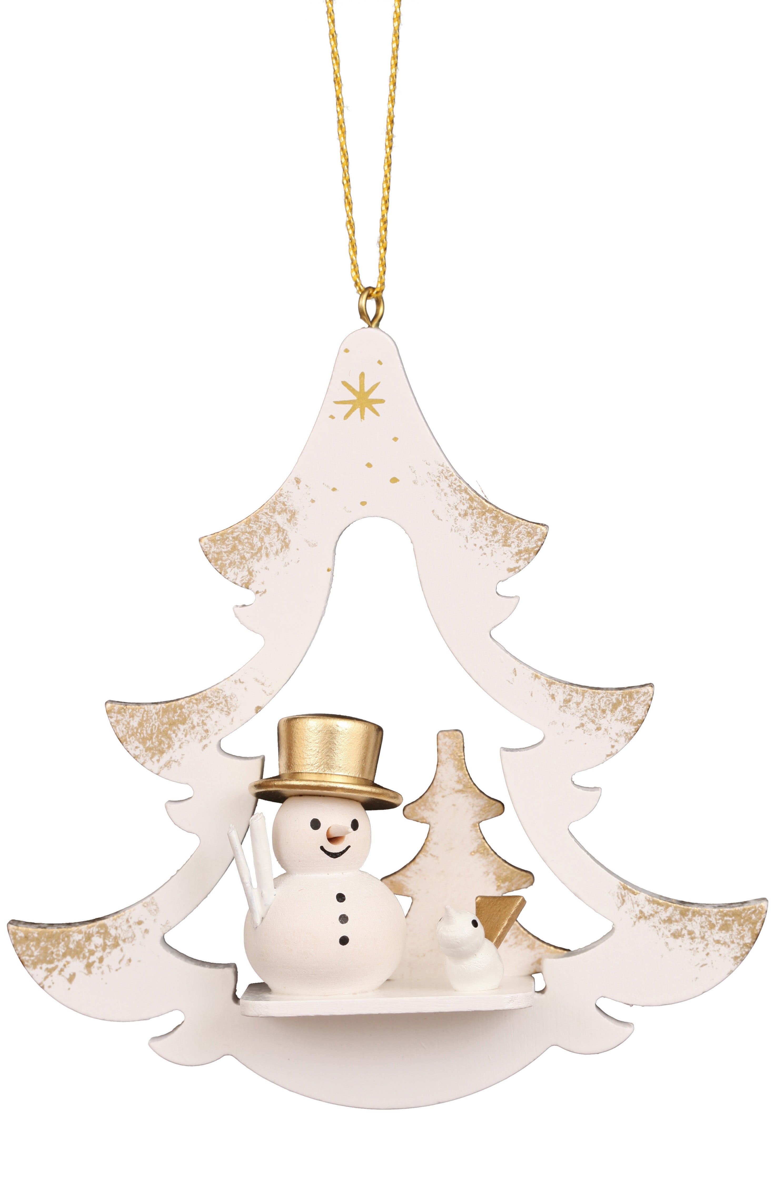 Christian Ulbricht Ornament - White Tree with Snowman