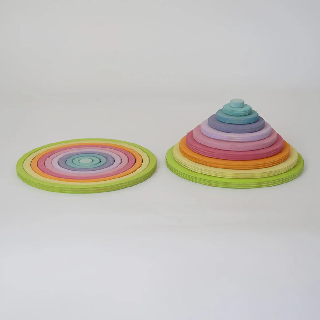 Grimm's Concentric Circles and Rings Building Set - Pastel