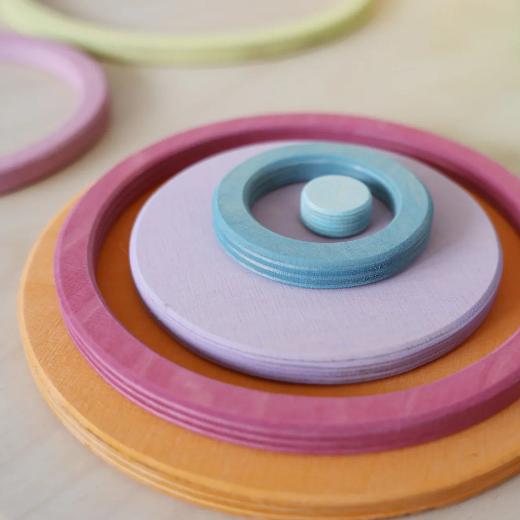 Grimm's Concentric Circles and Rings Building Set - Pastel