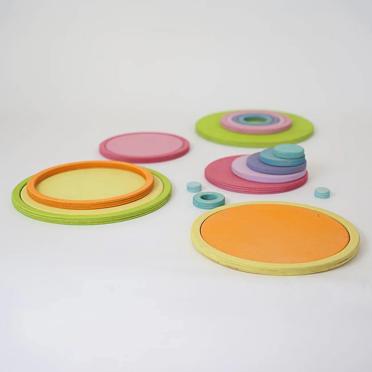 Grimm's Concentric Circles and Rings Building Set - Pastel