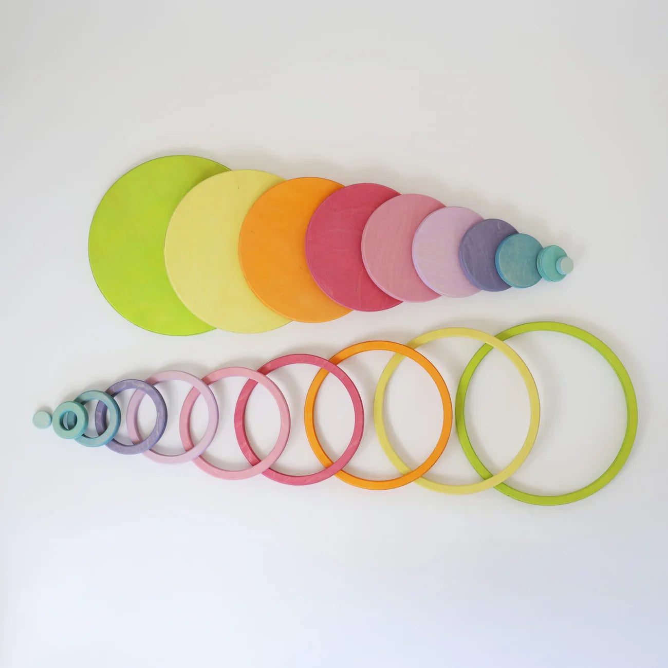 Grimm's Concentric Circles and Rings Building Set - Pastel