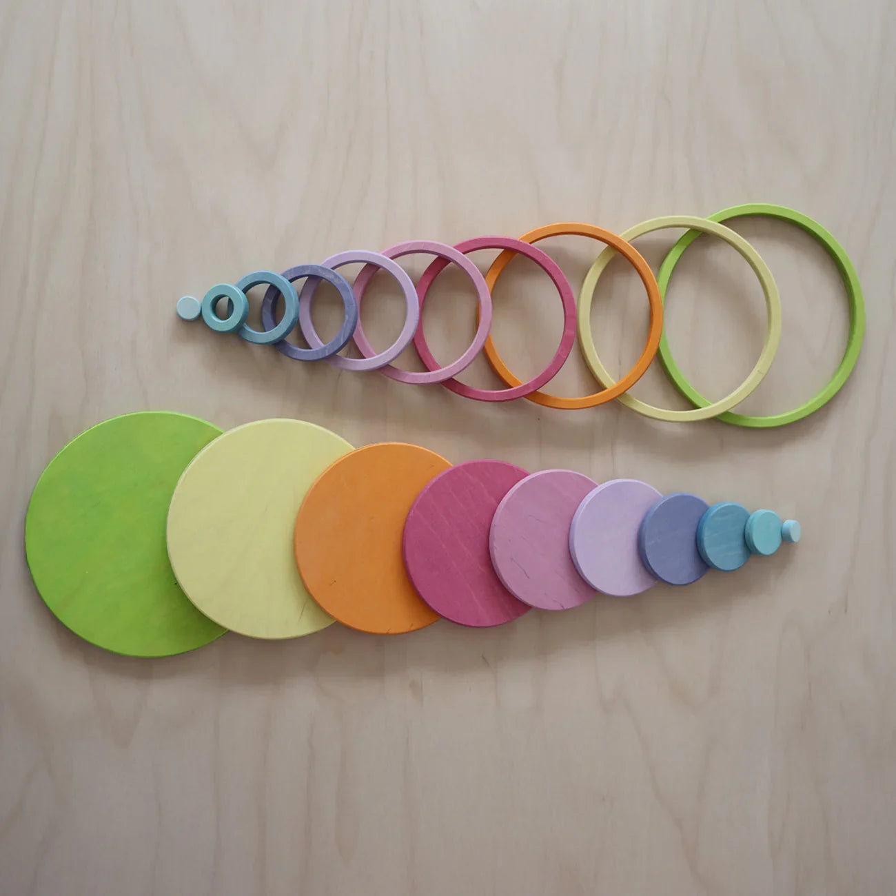 Grimm's Concentric Circles and Rings Building Set - Pastel