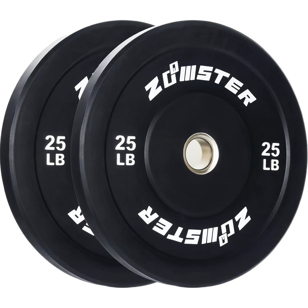 Rubber Bumper Weight Plates Olympic 2-Inch Steel Insert for Strength Training, Weightlifting & Home Gym – 35LB/55LB Pair