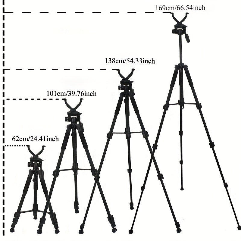 Adjustable V-Shape Shooting Tripod Stand 21-59 Inch, Heavy Duty Rifle Gun Rest Tripod for Outdoor Hunting Shooting Practice Photography, Portable Folding Bipod Tripod with V Yoke for Range and Field Use