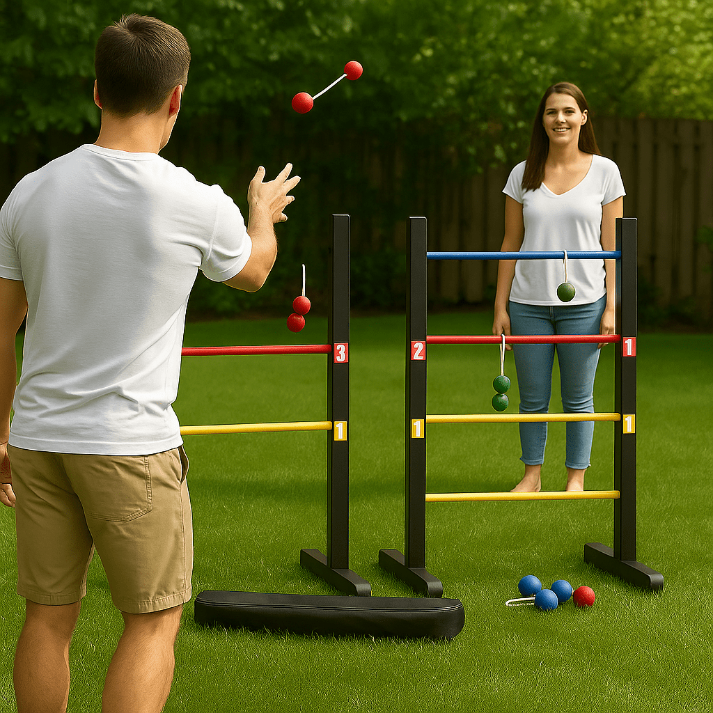 Outdoor Lawn Toss Game Set – Washer Toss & Ladder Toss for Backyard Party, Portable Yard Games for Adults Kids Family, Includes Carrying Case, Fun for Tailgate Camping Beach BBQ Gatherings