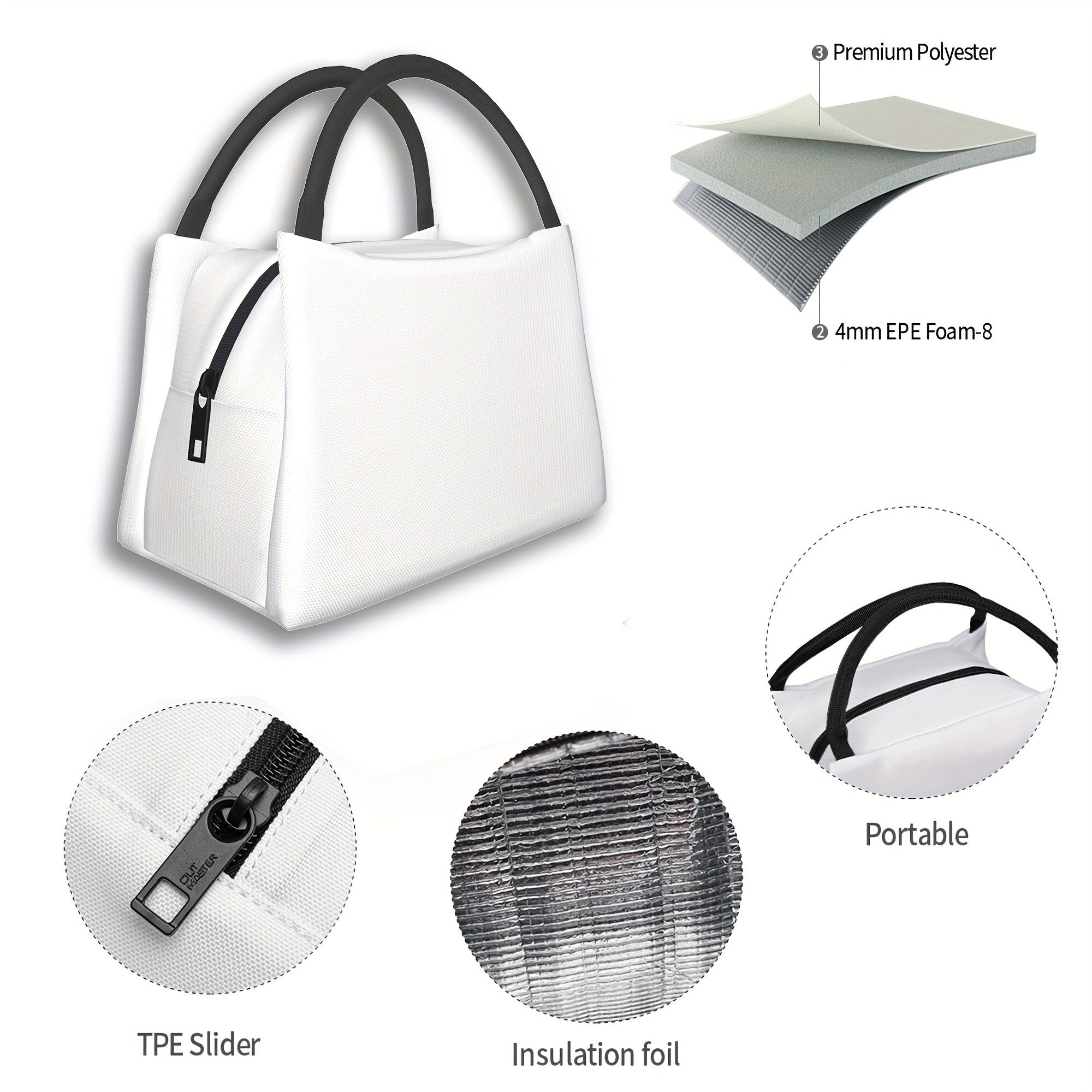 Retro Insulated Lunch Cooler Bag 11"x6.3"x6.7" Portable Reusable Independence Day Themed Leakproof Lunch Box for Camping Picnic Beach Office Worksite Restaurant Home Use Men Women