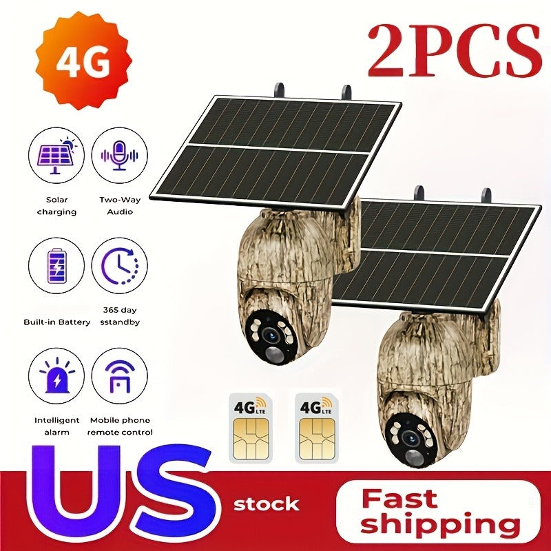 4G Cellular Game Camera Solar Powered - 2K Live View, 0.02s Motion Trigger, Night Vision, No WiFi Needed for Hunting & Wildlife