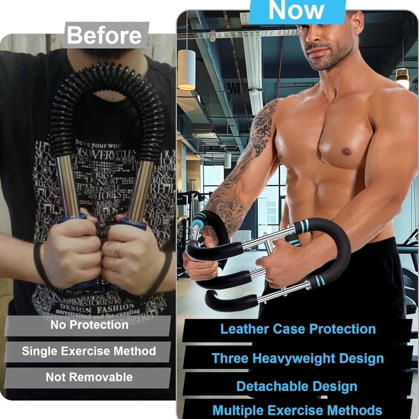 Arm Strength Trainer Three-Bar Chest Expander, Adjustable Multi-Level Resistance, Portable Detachable Forearm & Chest Workout Device for Home Gym, Strength Training & Muscle Building