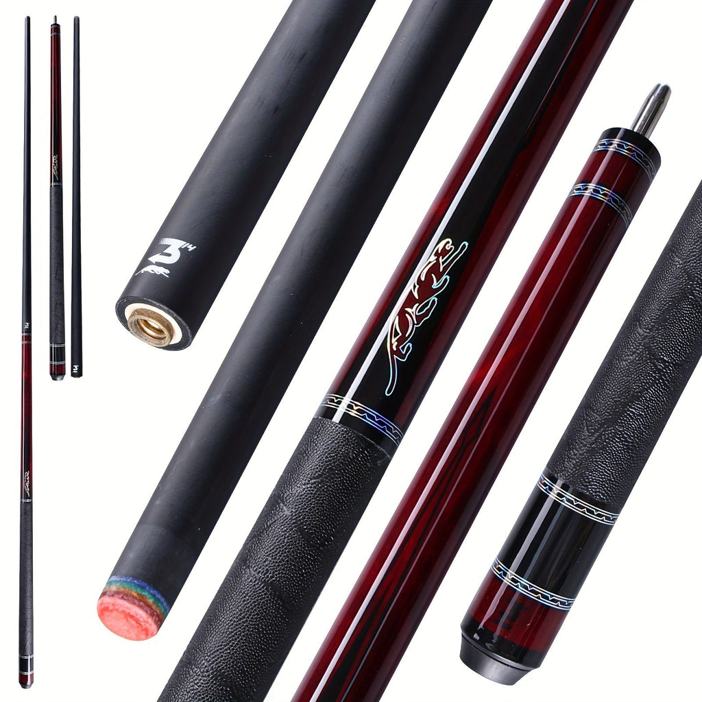 Carbon Fiber Pool Cue Stick 58 Inch - Low Deflection Billiard Cue with 12.5mm Tip, 3/8x8 Pin Joint, Leather Grip & Vacuum Quick Connector, Professional Billiards Stick for Accurate Ball Control