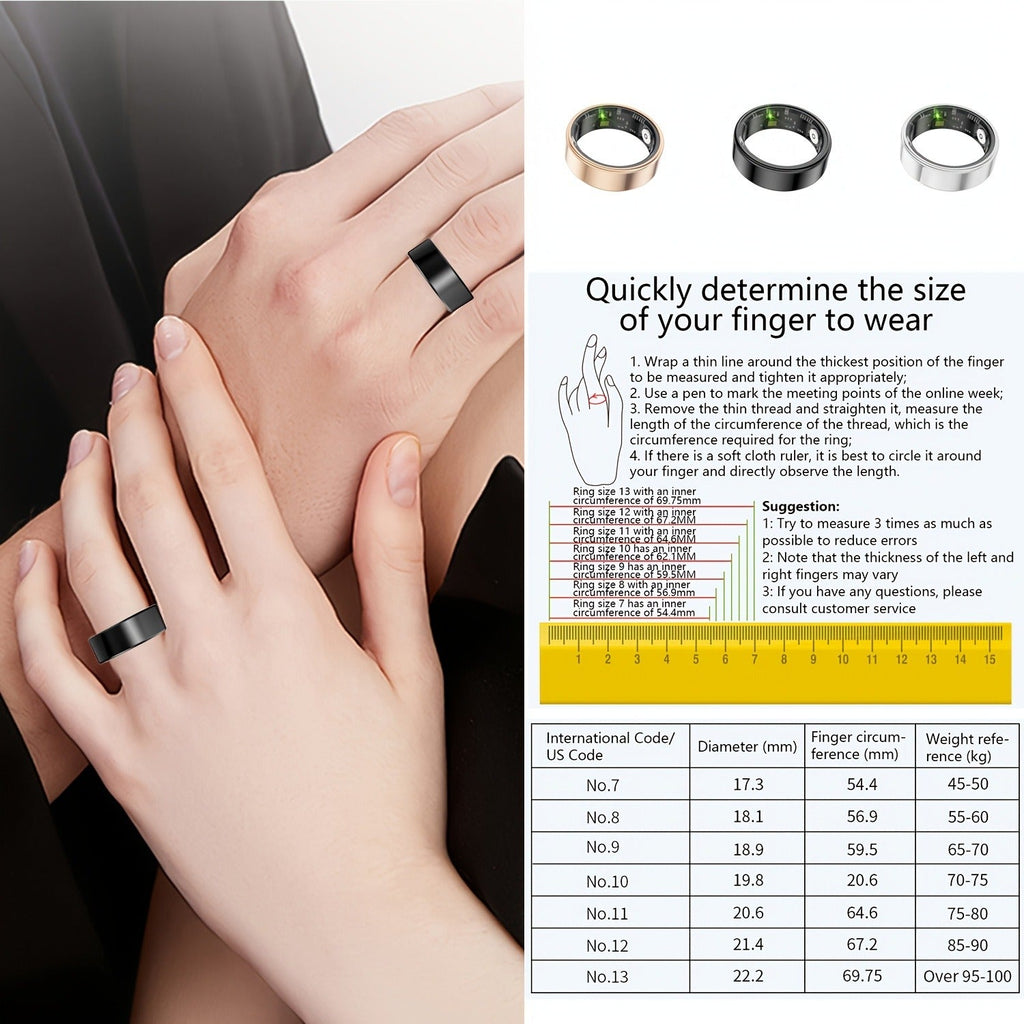Smart Ring Fitness Tracker – IP68 Waterproof Health Monitor