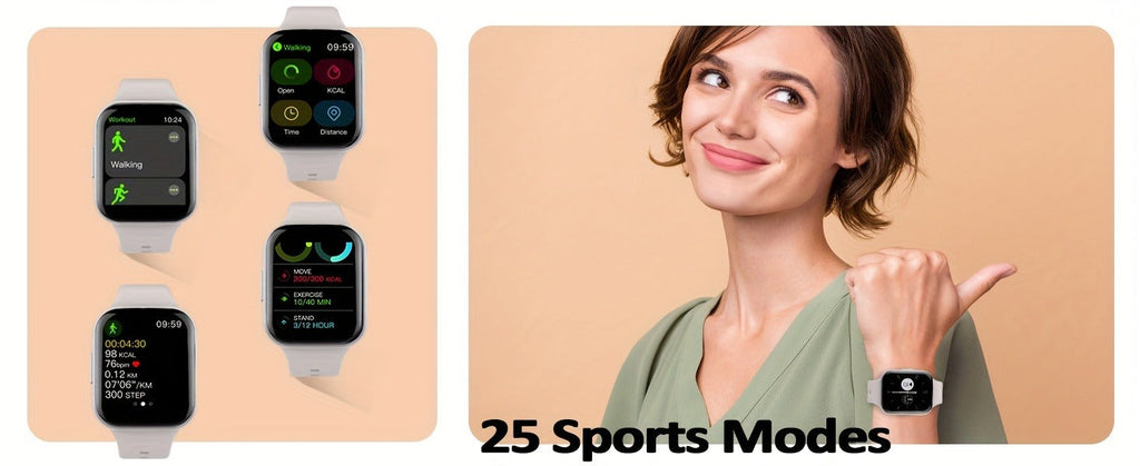 Fitness Tracker Smartwatch – 1.69" HD Screen, 25 Sports Modes, IP68