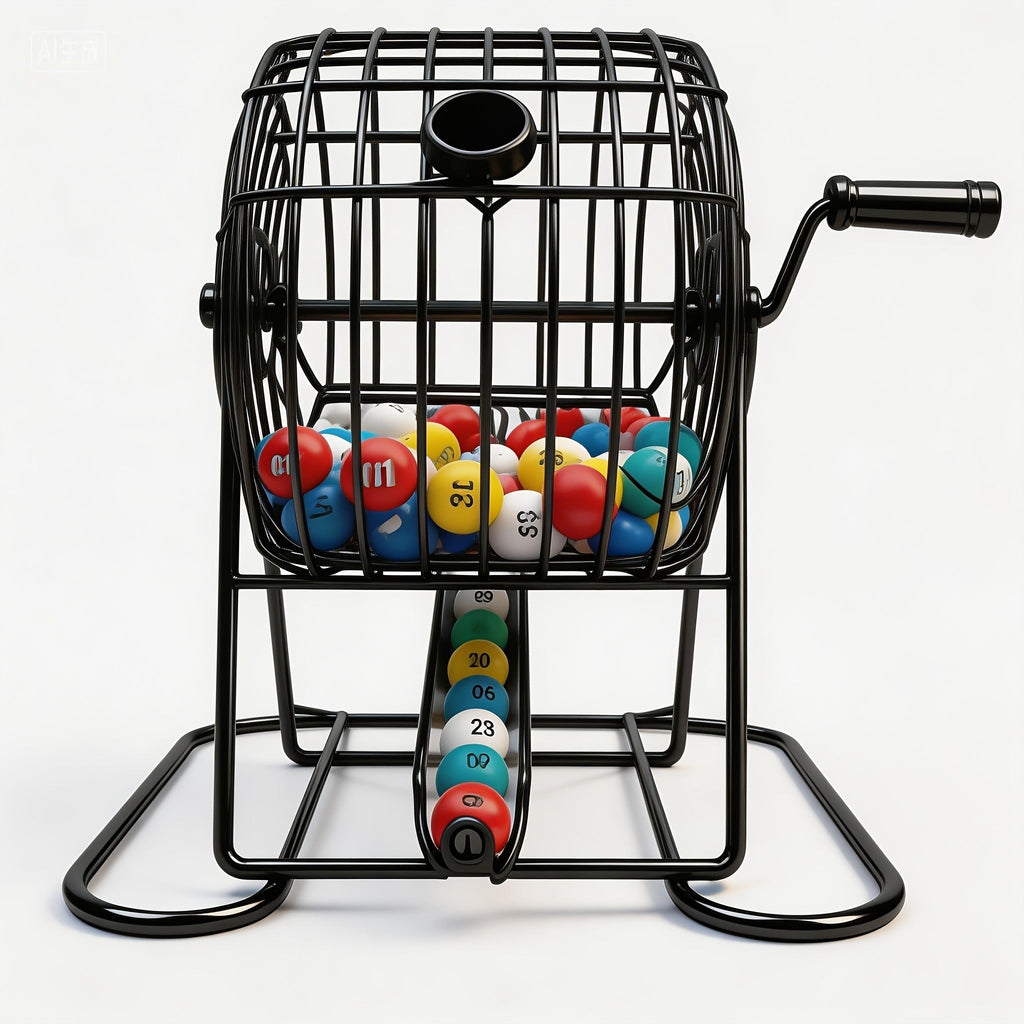 Bingo Cage Machine Set with Wand Manual Lottery Ball Spinner for Party Game Night Halloween Christmas