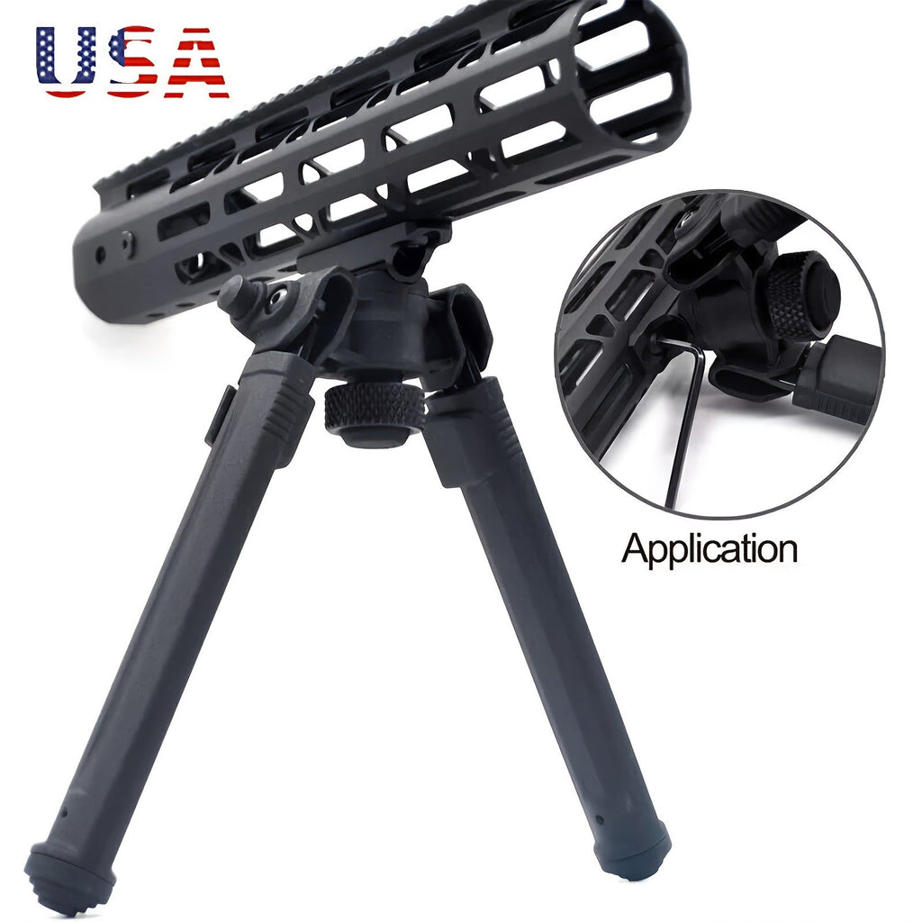 M-LOK Bipod Lightweight Aluminum Alloy Foldable Adjustable Rifle Bipod for Hunting Shooting AR15 M4 Tactical Rifle Non-Slip Rubber Feet Quick Release Black Flat Dark Earth