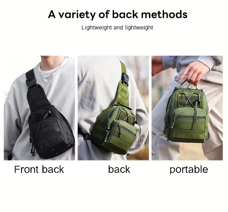 Tactical Sling Backpack Lightweight Military Shoulder Bag – Cycling, Sports, Travel & Daily Use, Zipper Closure, Available in Green, Black, Khaki, Desert, Grey & Jungle Camo