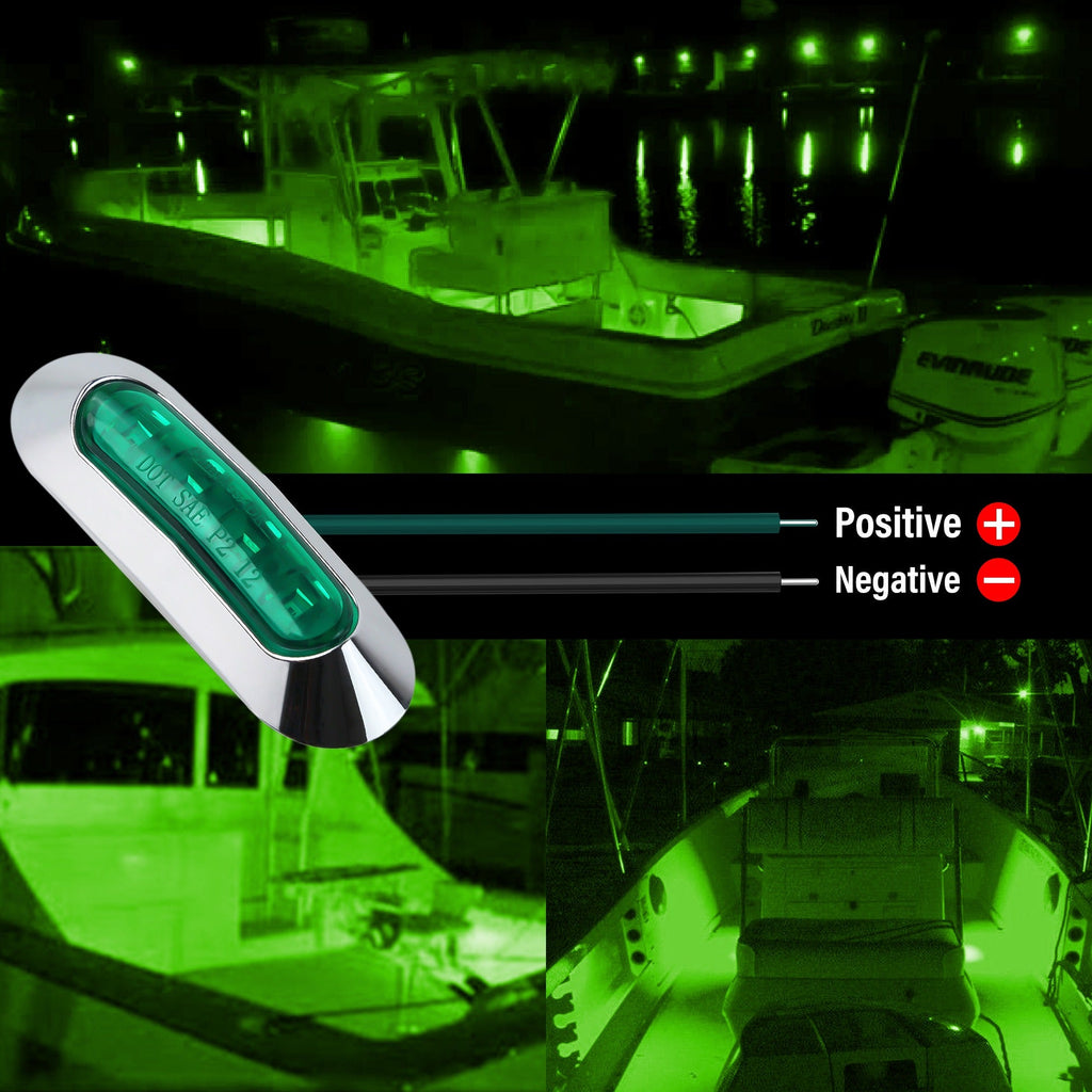 Marine LED Navigation Lights Set of 20 – Stern Circular Deck & Onboard Boat Lights for Yachts & Boats | Low Frequency, No Battery Required, Multi-Color Options