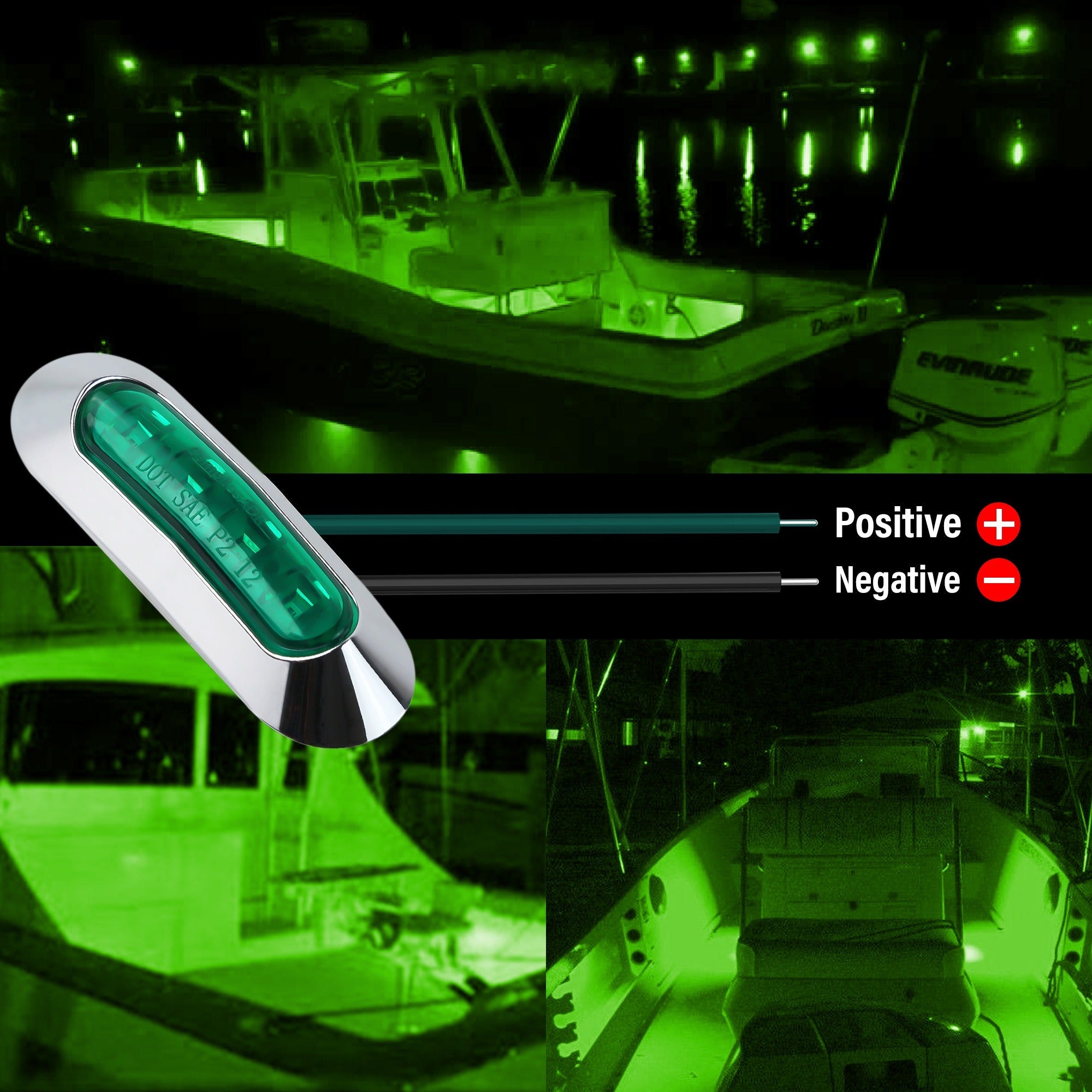 Marine LED Navigation Lights Set of 20 – Stern Circular Deck & Onboard Boat Lights for Yachts & Boats | Low Frequency, No Battery Required, Multi-Color Options