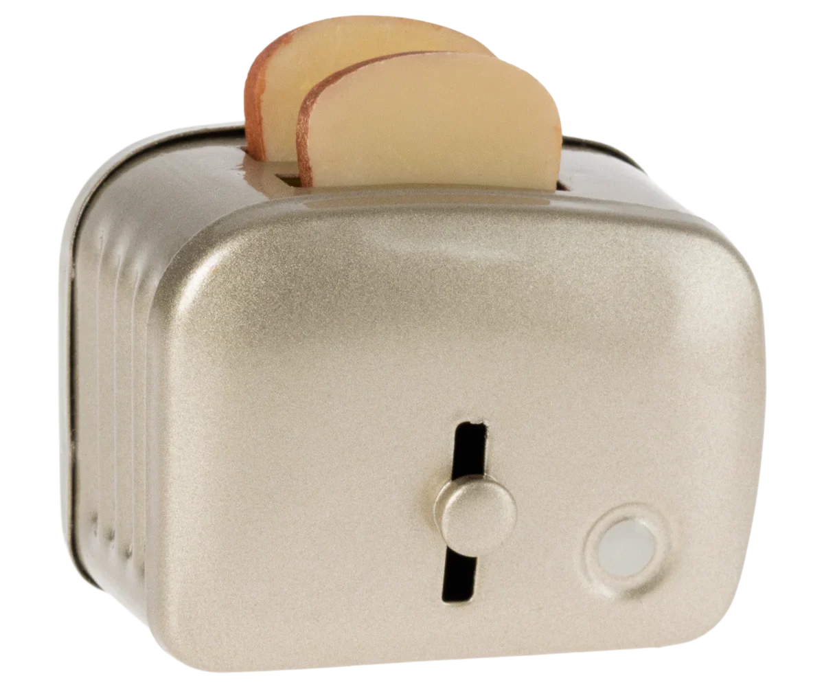 Maileg Toaster with Bread, Large Size - Silver