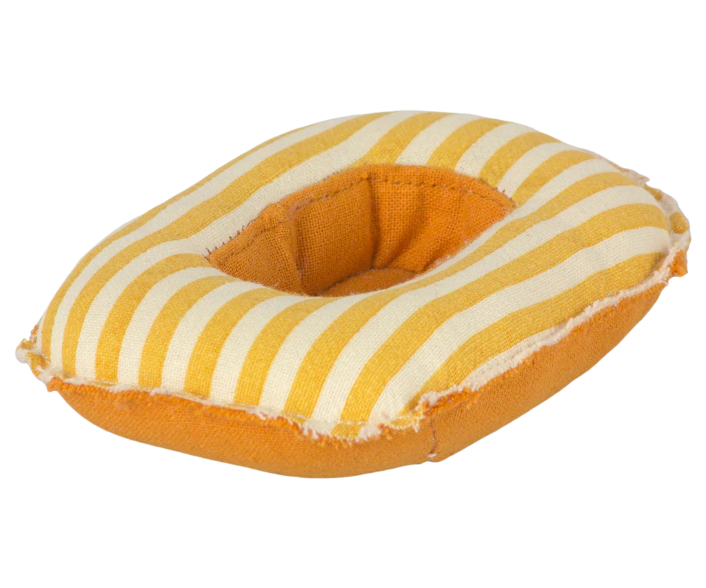 Maileg Rubber Boat, Small Mouse - Yellow Stripe
