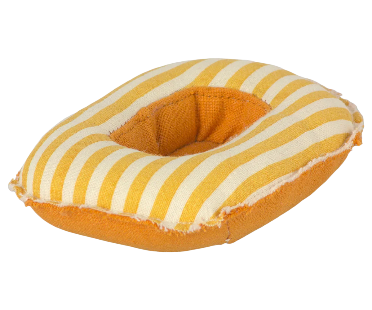 Maileg Rubber Boat, Small Mouse - Yellow Stripe