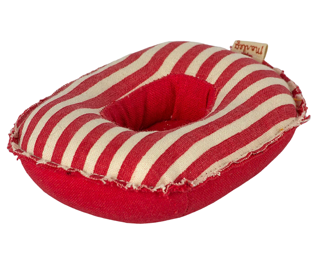 Maileg Rubber Boat, Small Mouse - Red Stripe