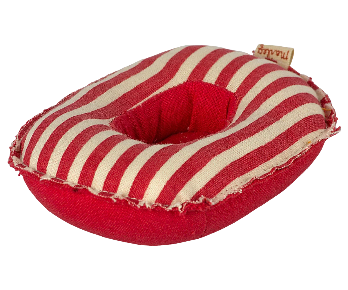 Maileg Rubber Boat, Small Mouse - Red Stripe