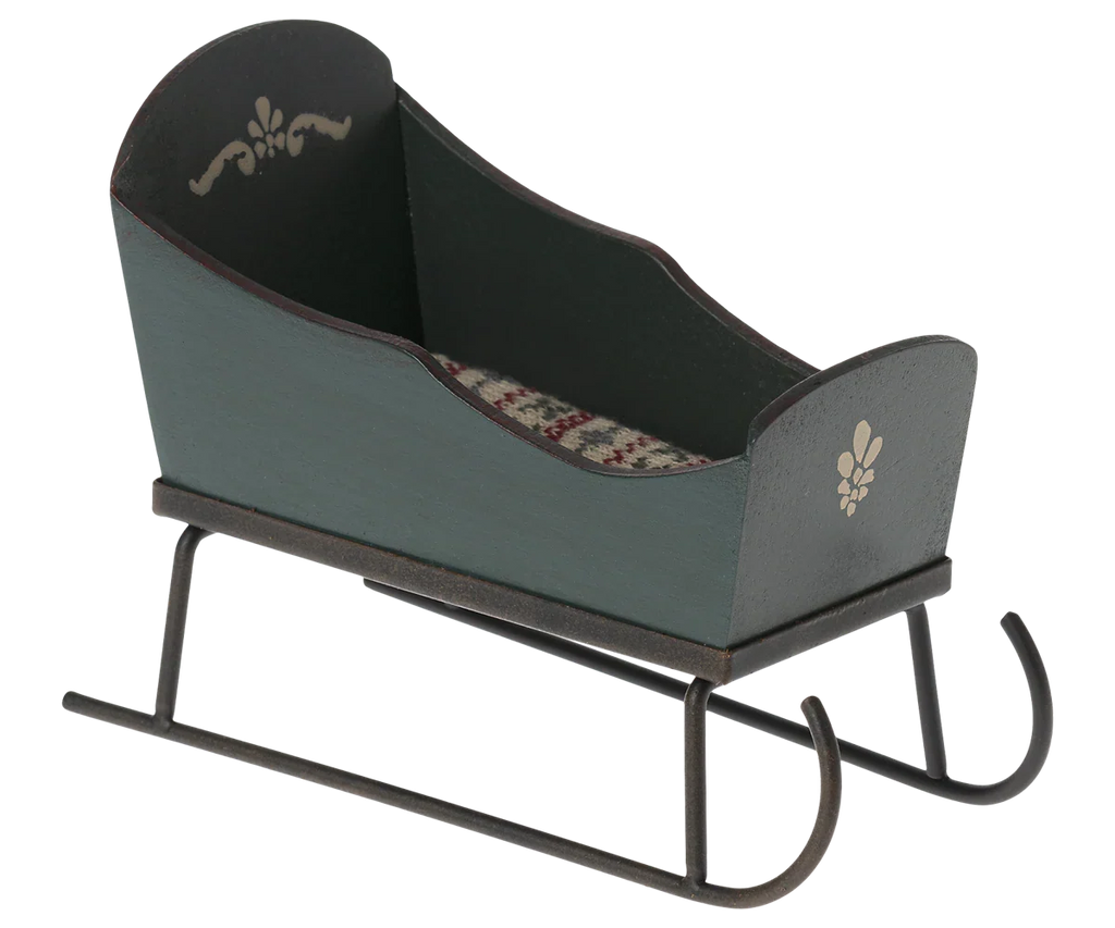 Maileg Sleigh, Mouse - Green