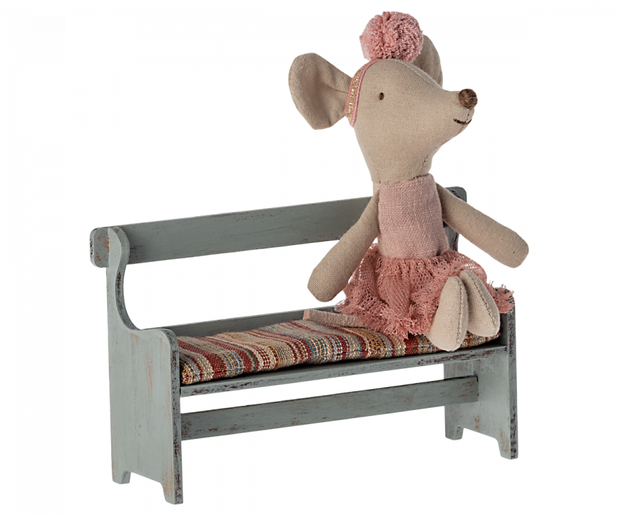 Maileg Mouse Bench - Vintage Blue