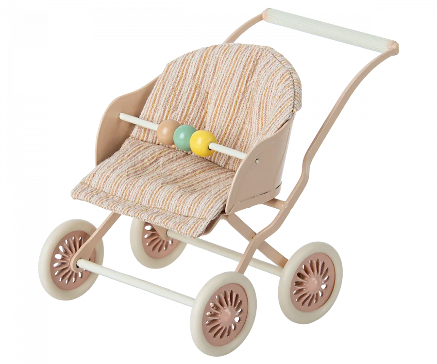 Maileg Stroller, Baby Mice - Rose