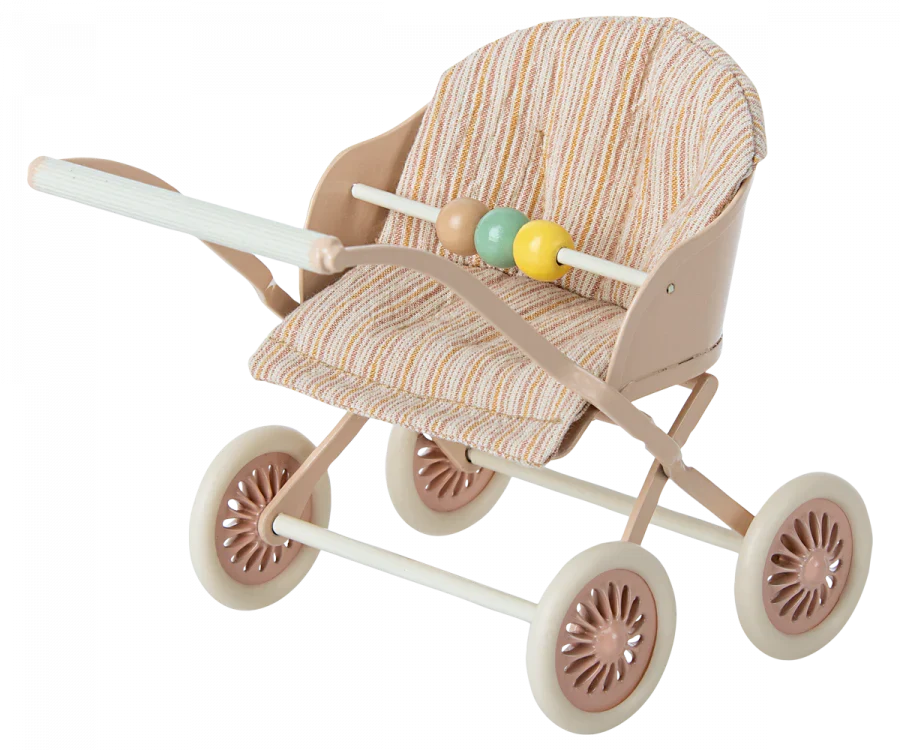 Maileg Stroller, Baby Mice - Rose