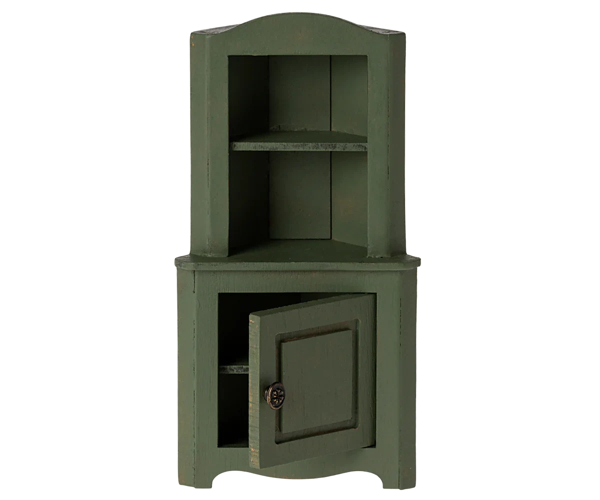 Maileg Corner Cabinet, Mouse Size - Dark Green