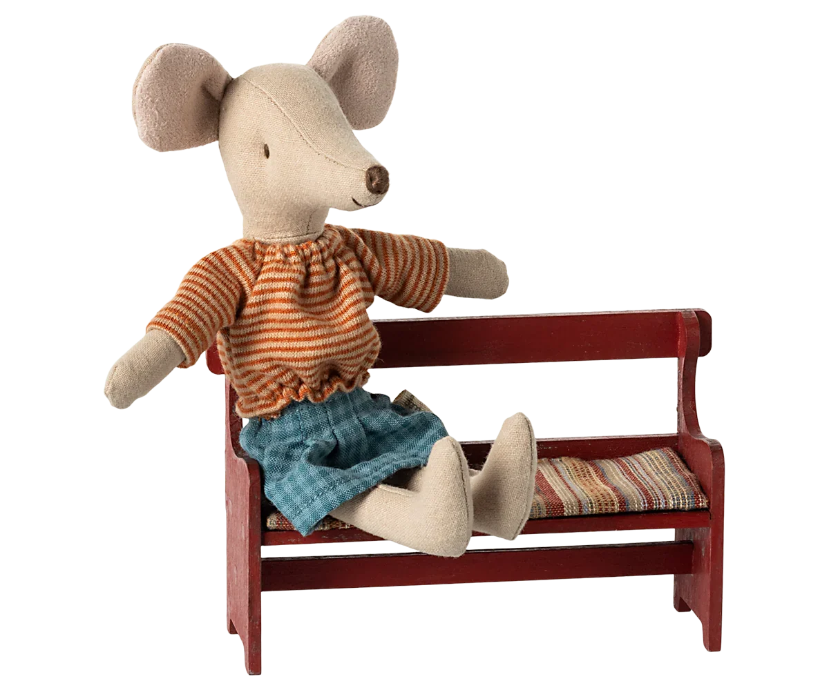 Maileg Mouse Bench - Red
