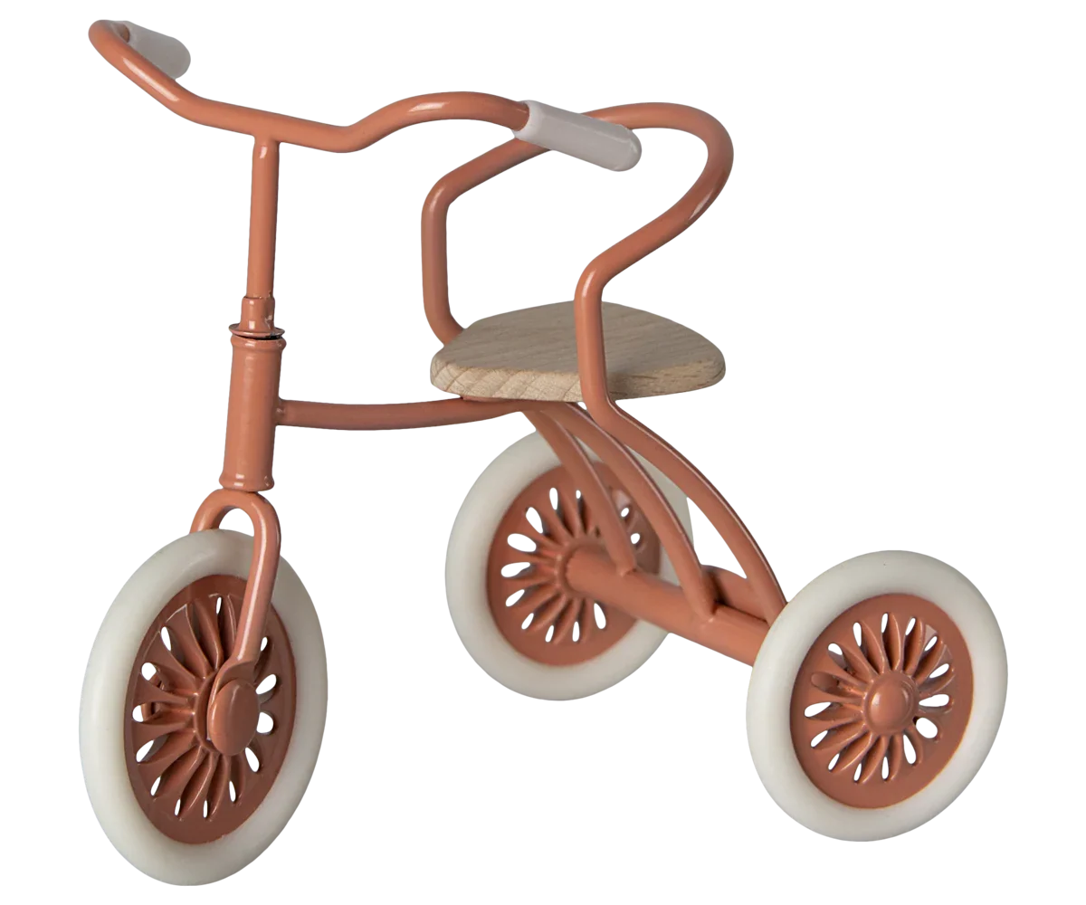 Maileg Abri a tricycle, Mouse - Coral