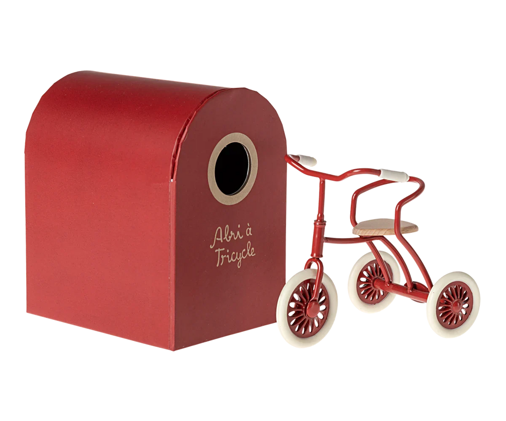 Maileg Abri a tricycle, Mouse - Red